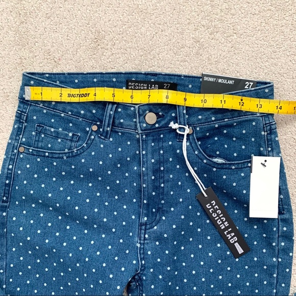 NWT Design Lab Polka Dot Skinny Jeans - Picture 2 of 5